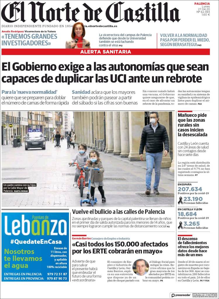 Portada de Norte de Castilla - Palencia (Spain)