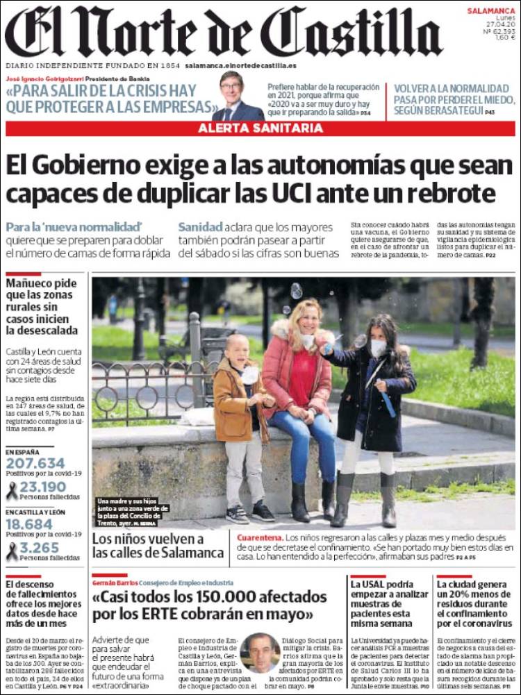 Portada de Norte de Castilla - Salamanca (Spain)