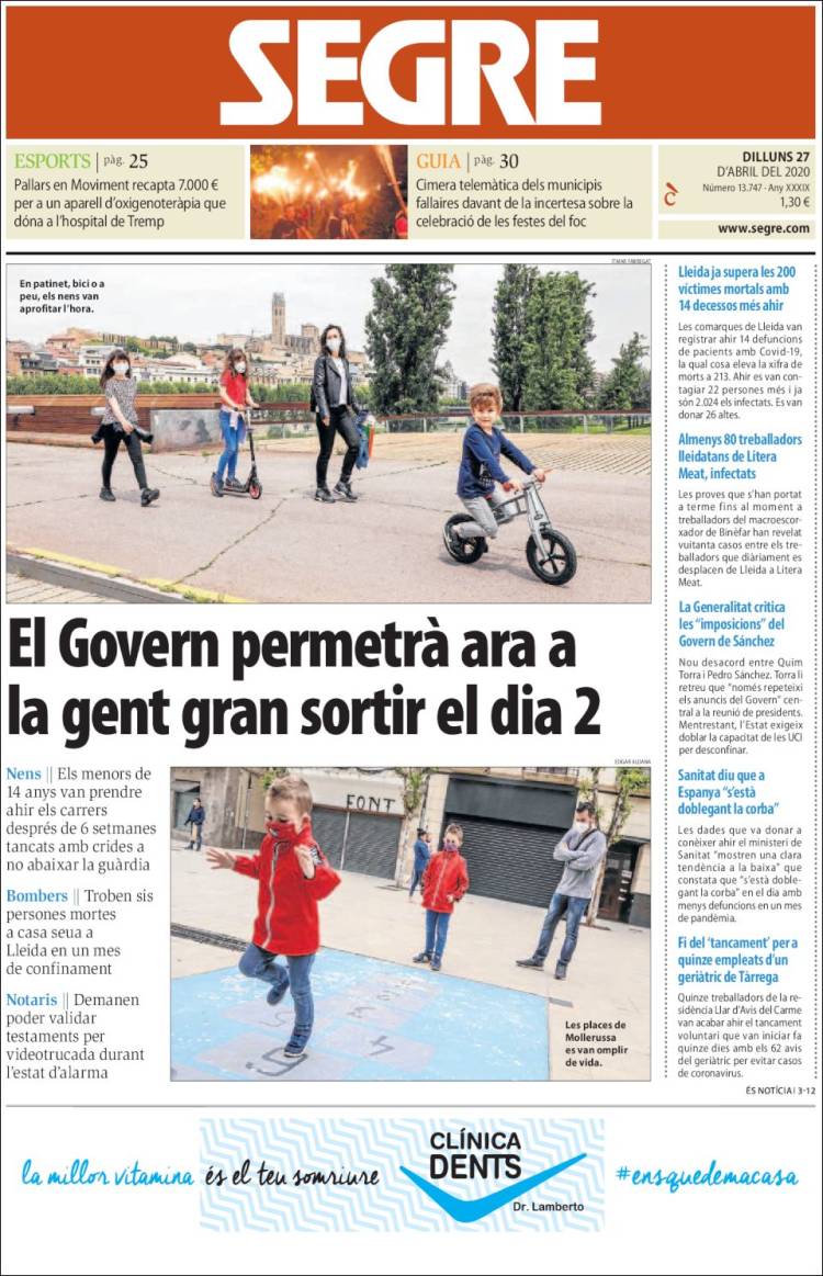 Portada de Segre (Spain)