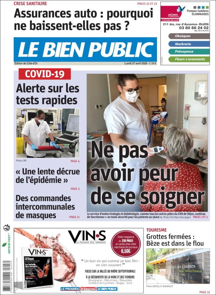 Portada de Le Bien Public (France)