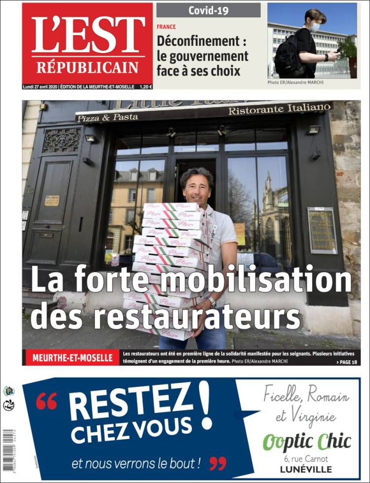 Portada de L'Est Republicain (France)