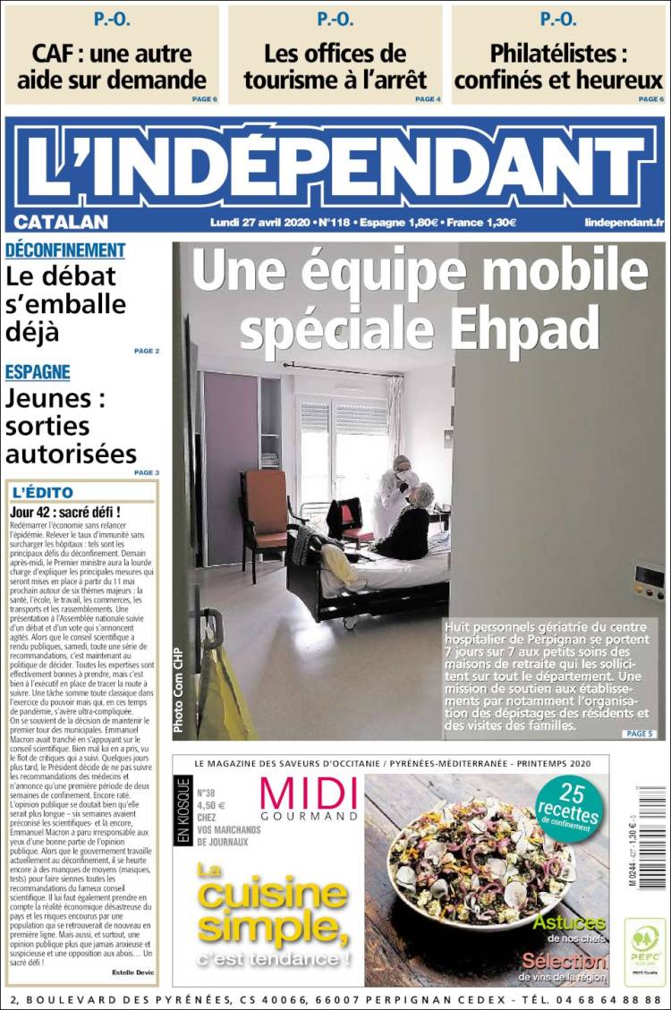 Portada de Le Indépendant (France)