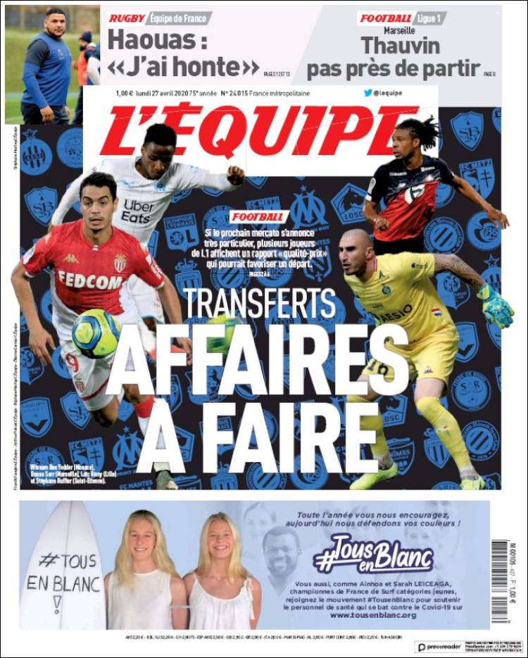 Portada de L'Equipe (France)