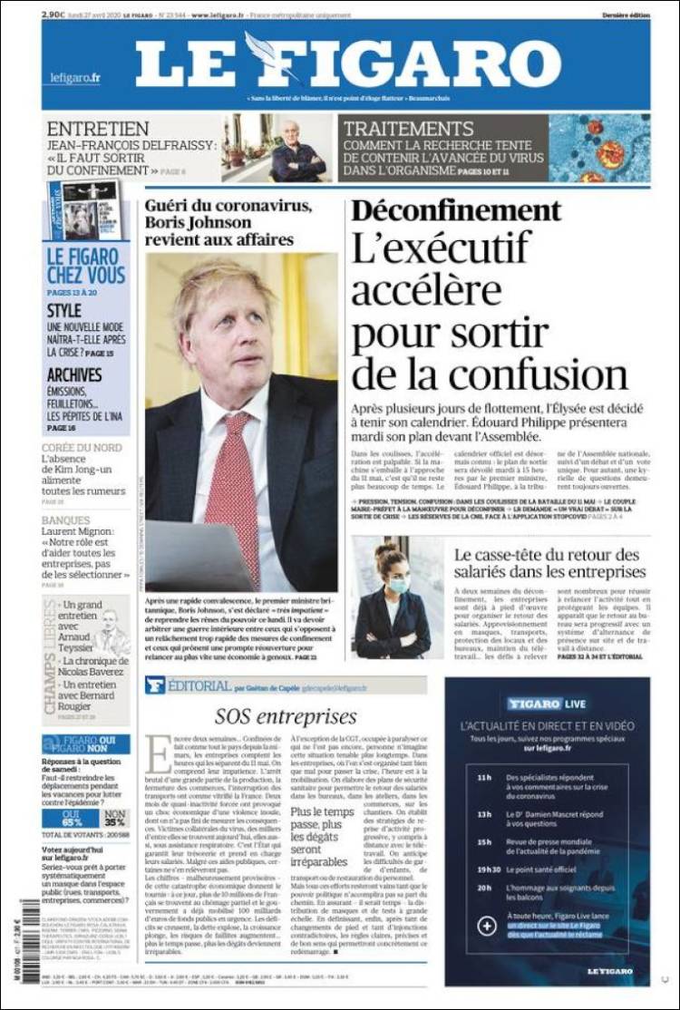 Portada de Le Figaro (France)