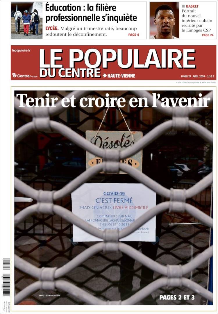 Portada de Le Populaire du Centre (France)