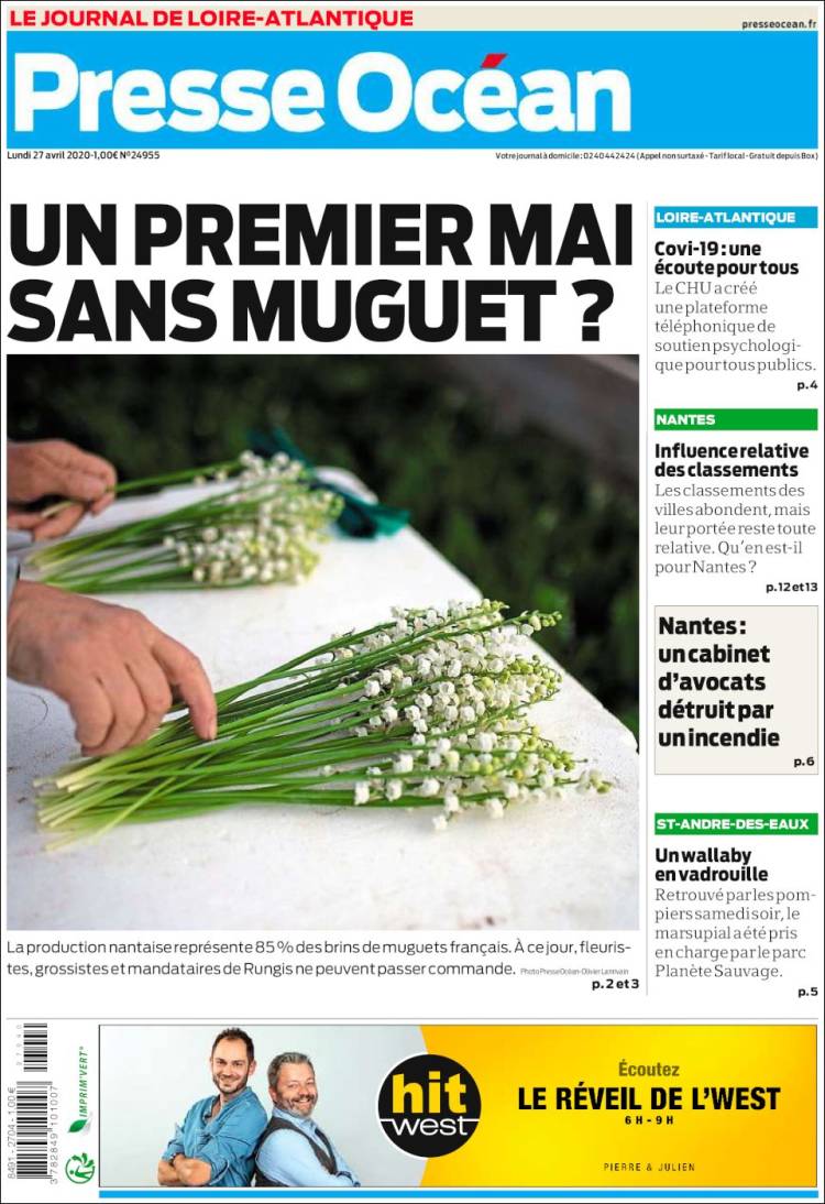 Portada de Presse Ocean (France)