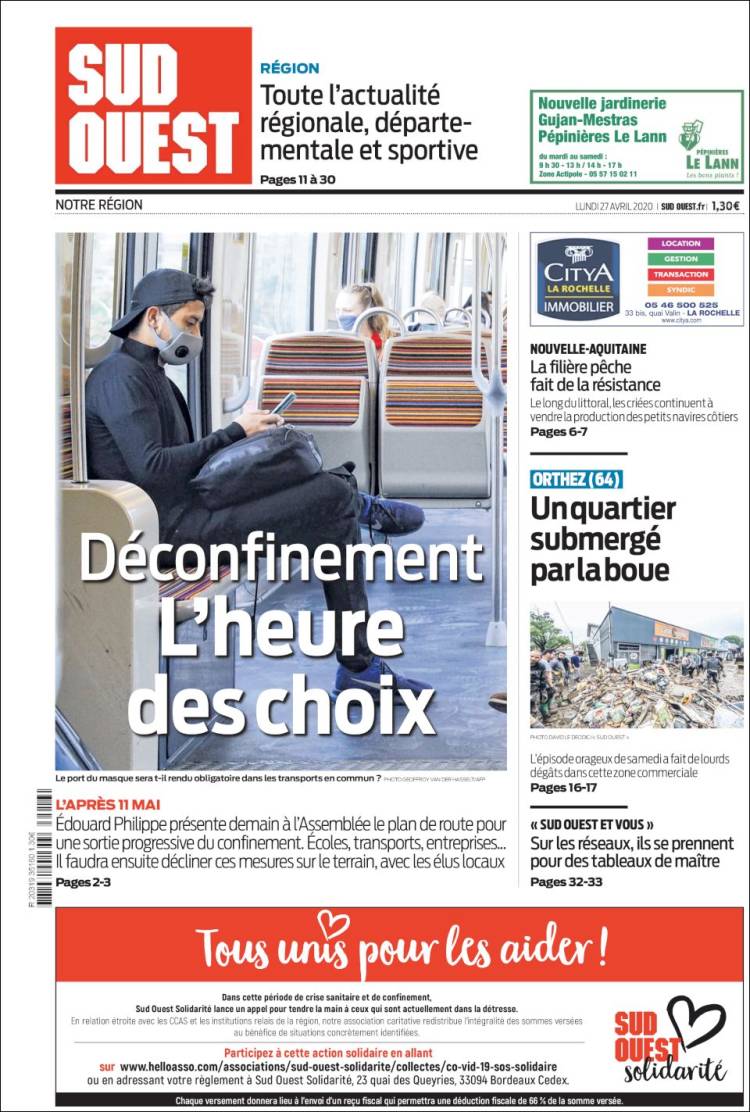 Portada de Sud Ouest (France)