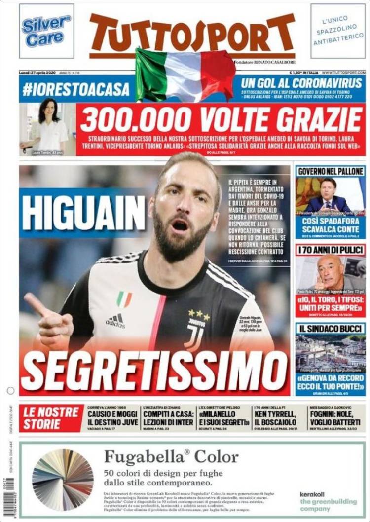 Portada de Tuttosport (Italia)