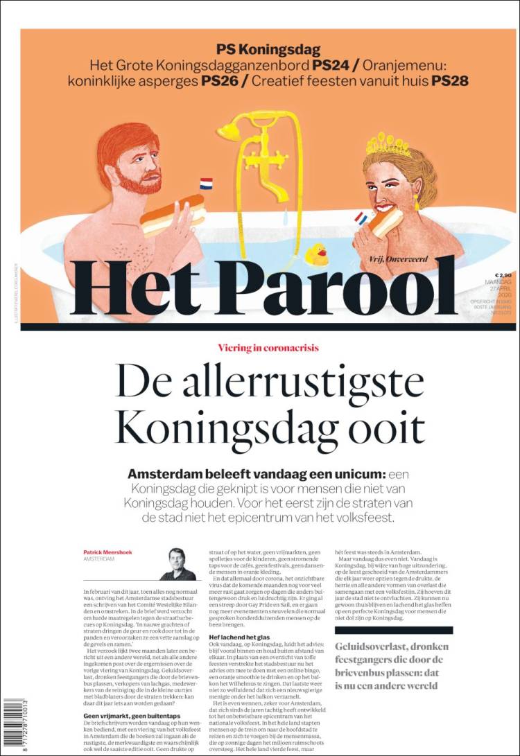 Portada de Het Parool (Pa&iacute;ses Bajos)