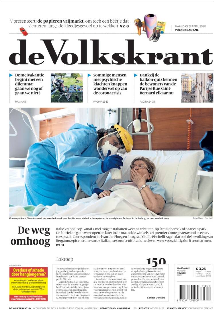 Portada de De Volkskrant (Pa&iacute;ses Bajos)