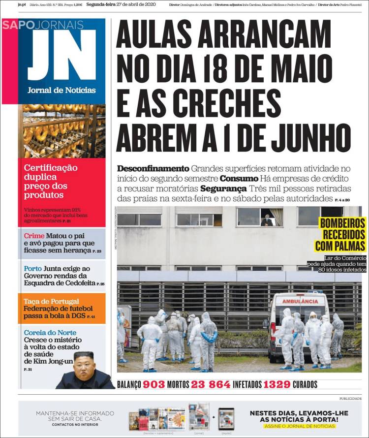 Portada de Jornal de Notícias (Portugal)