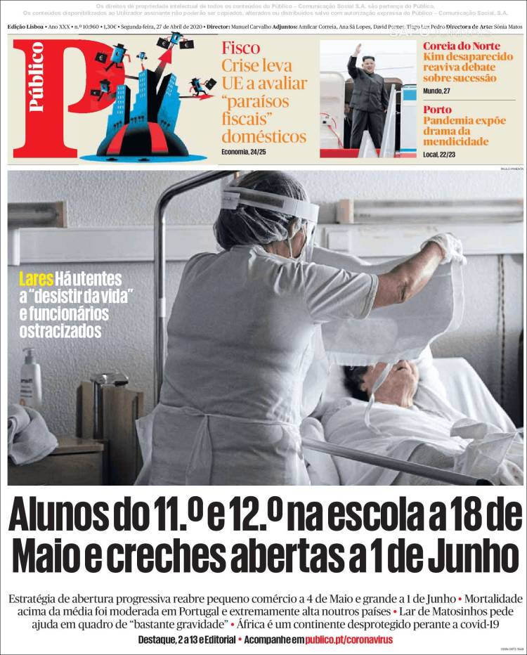 Portada de Público (Portugal)