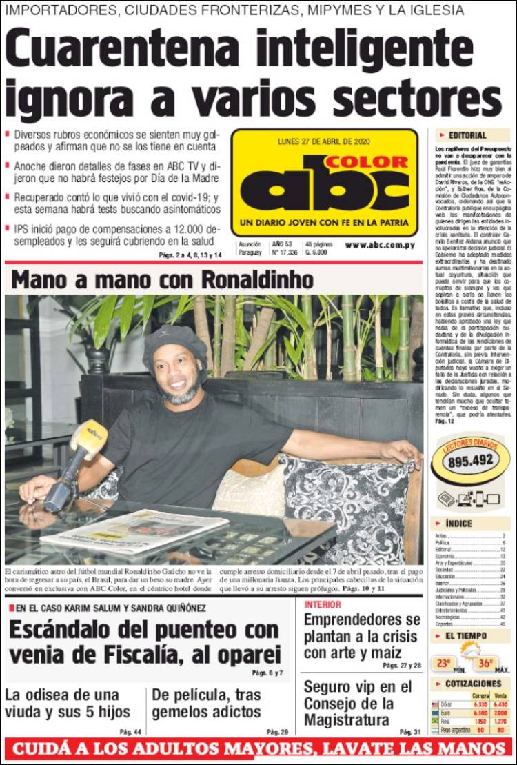 Portada de ABC Color (Paraguay)