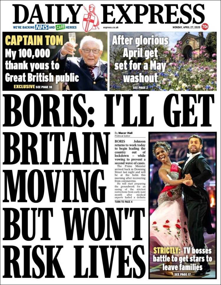 Portada de Daily Express (Reino Unido)