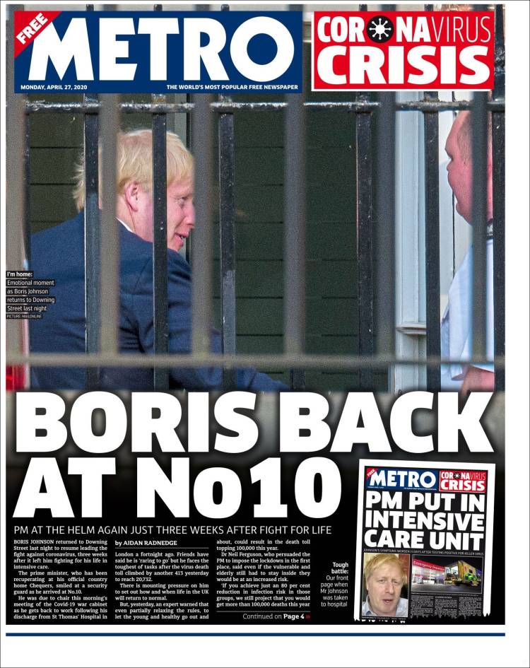 Portada de Metro (Reino Unido)
