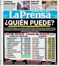 Portada de La Prensa de Lara (Venezuela)