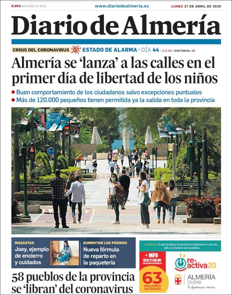 Portada de Diario de Almería (España)