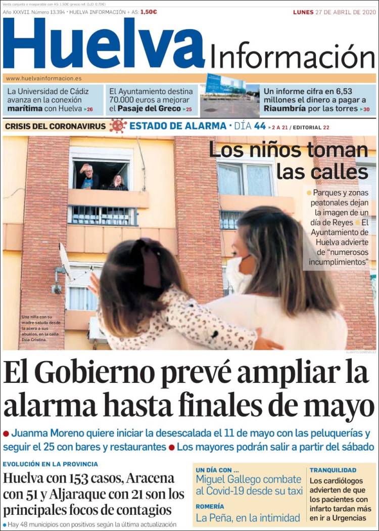 Portada de Huelva Información (España)