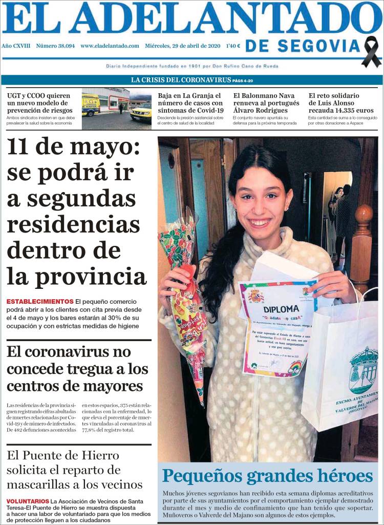 Portada de El Adelantado de Segovia (España)