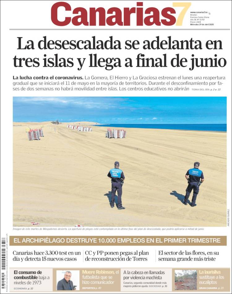 Portada de Canarias 7 (España)