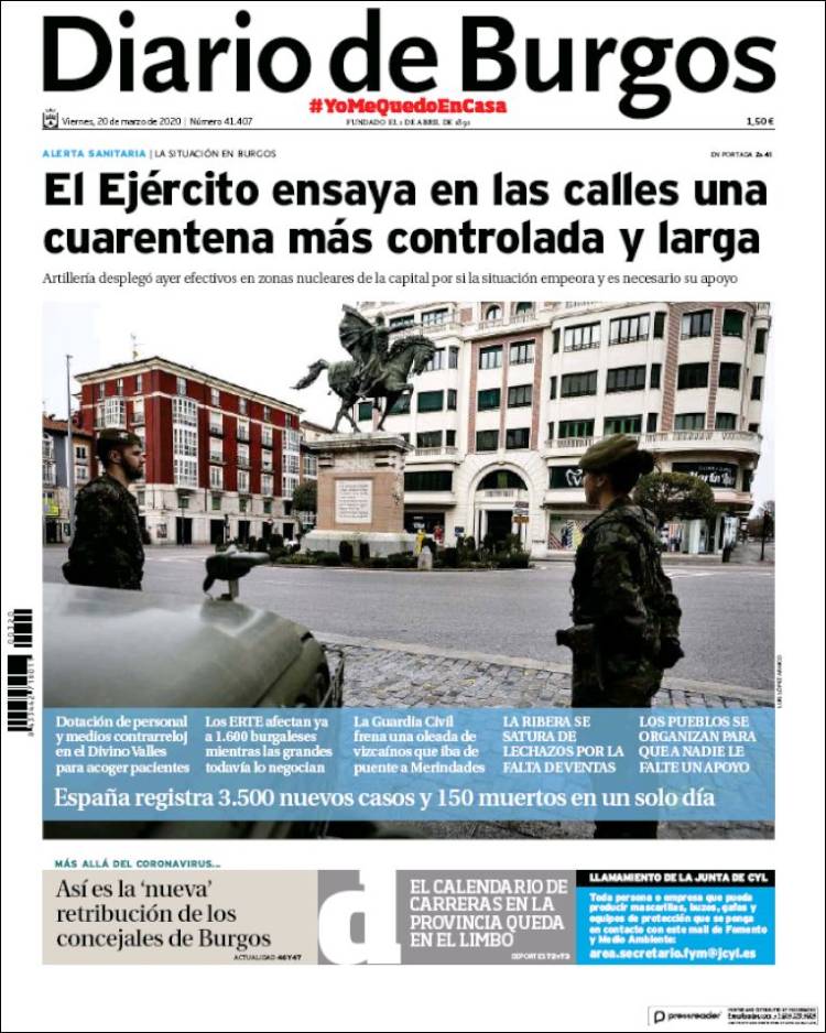 Portada de Diario de Burgos (España)