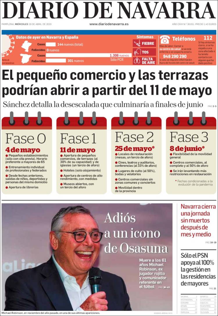 Portada de Diario de Navarra (España)