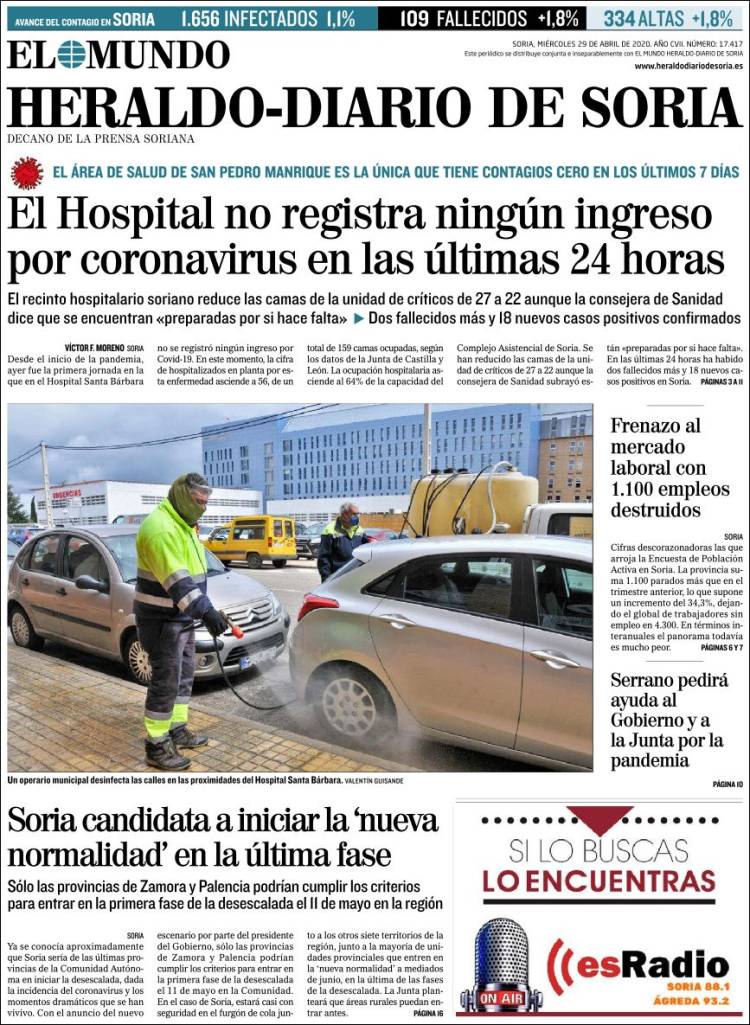 Portada de Diario de Soria (España)