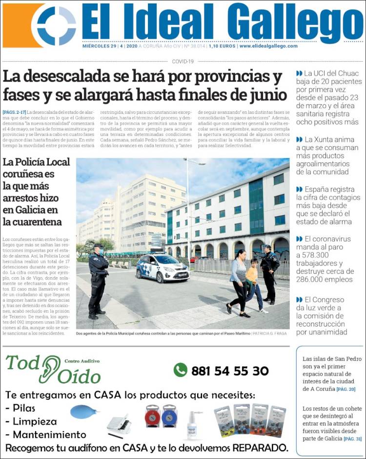 Portada de El Ideal Gallego (España)