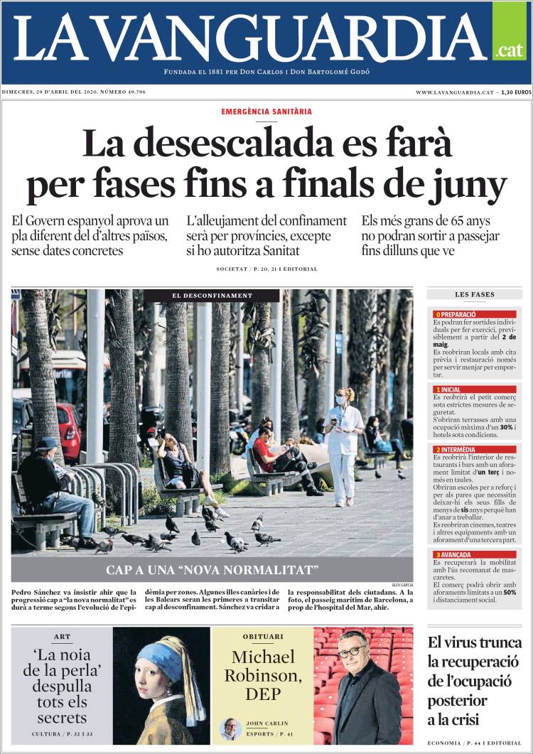 Portada de La Vanguardia (España)