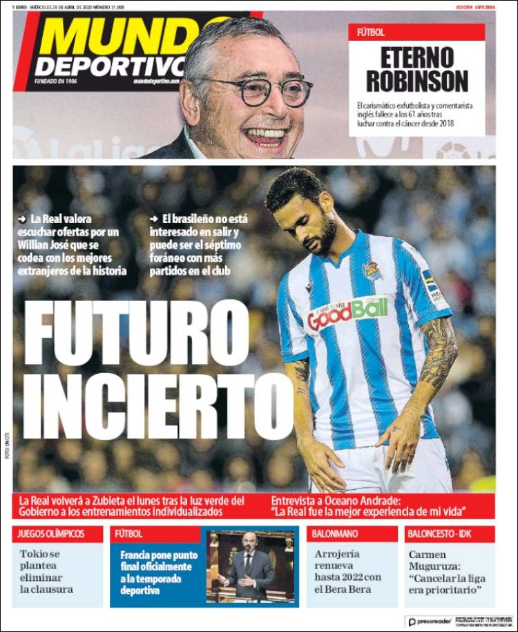 Portada de Mundo Deportivo Gipuzkoa (España)