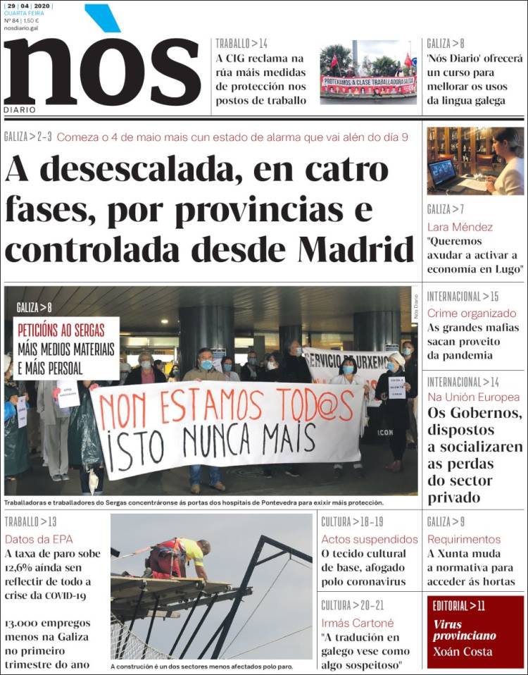 Portada de Nòs Diario (España)