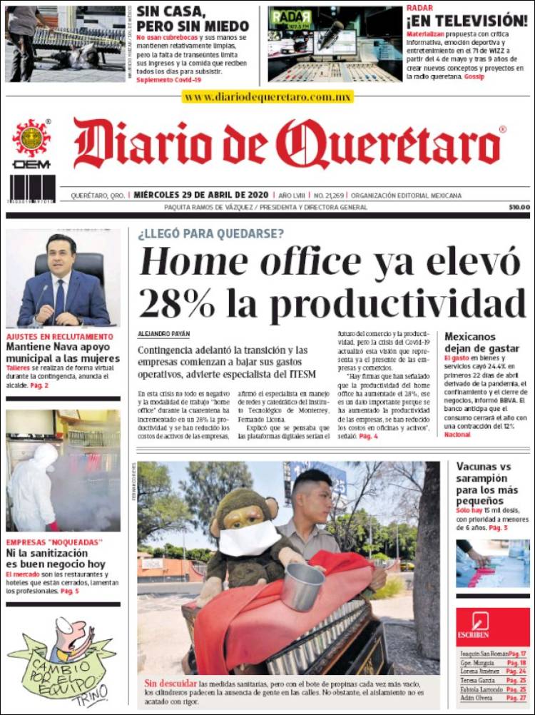 Portada de Diario de Querétaro (Mexico)