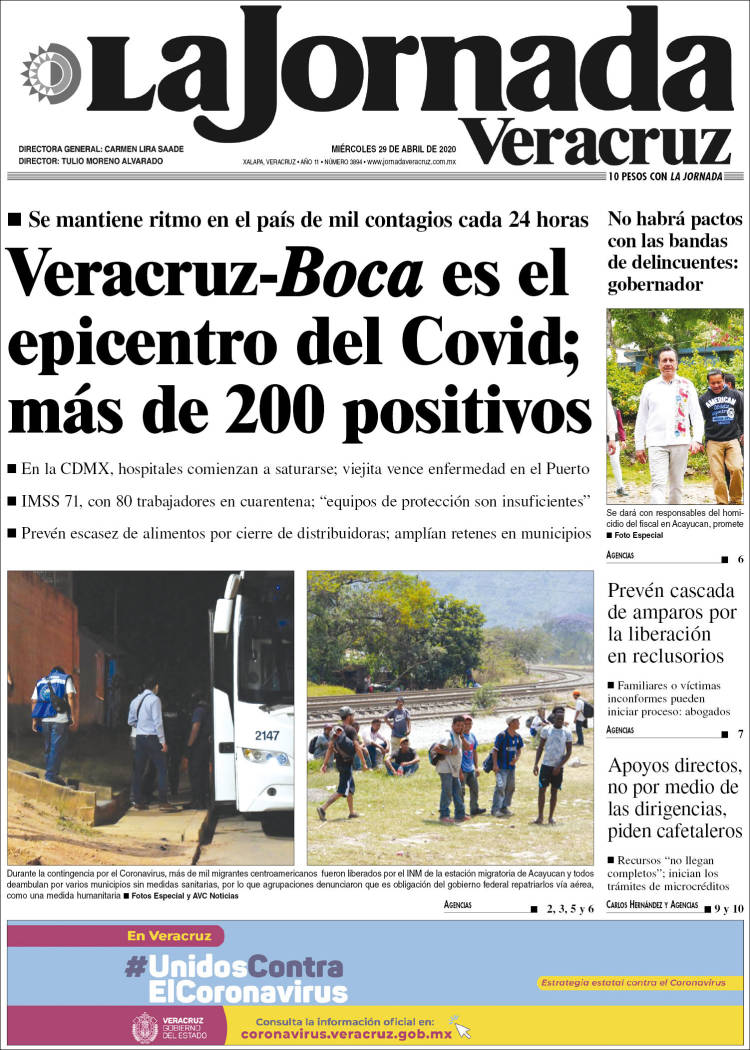 Portada de La Jornada Veracruz (Mexico)