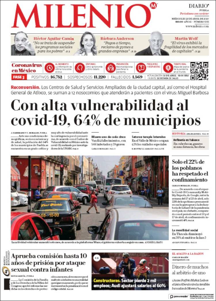 Portada de Milenio de Puebla (Mexico)