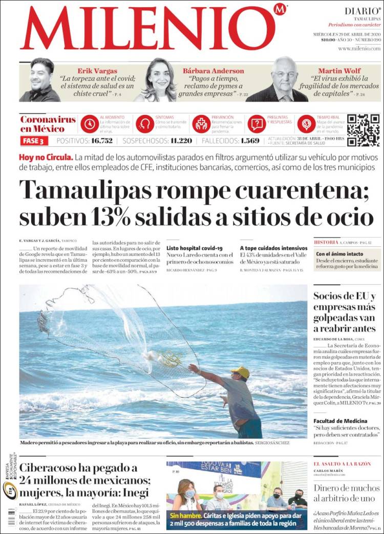 Portada de Milenio - Tamaulipas (Mexico)