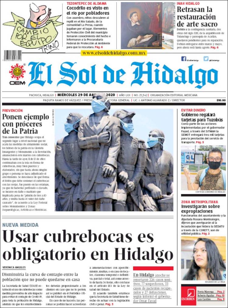 Portada de El Sol de Hidalgo (Mexico)