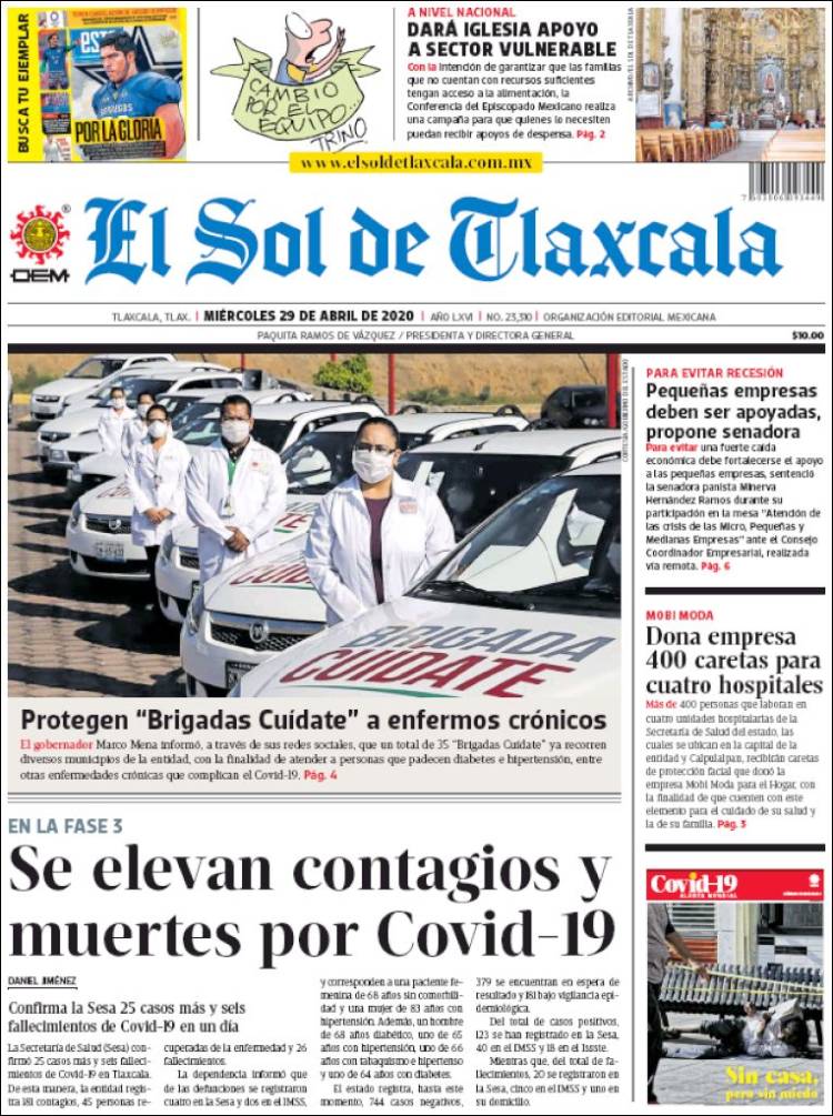 Portada de El Sol de Tlaxcala (Mexico)