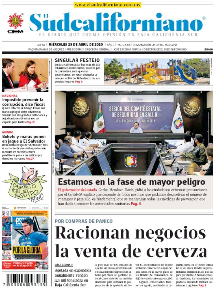 Portada de El Sudcaliforniano (Mexico)