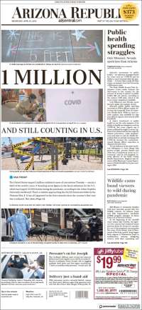 Portada de Arizona Republic News (USA)