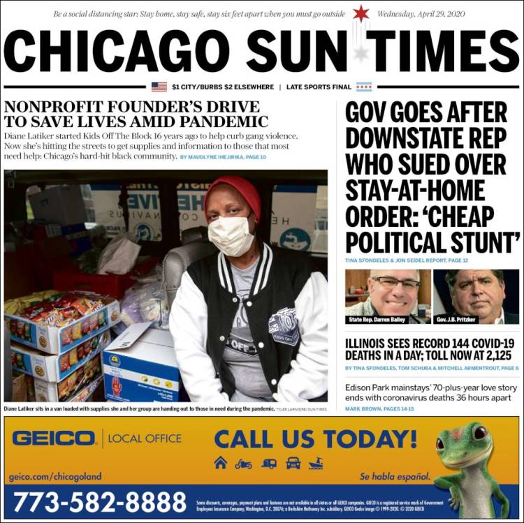 Portada de Chicago Sun-Times (USA)