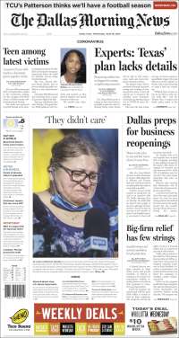 Portada de Dallas Morning News (USA)