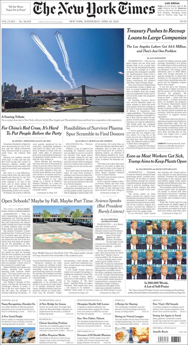 Portada de New York Times (USA)