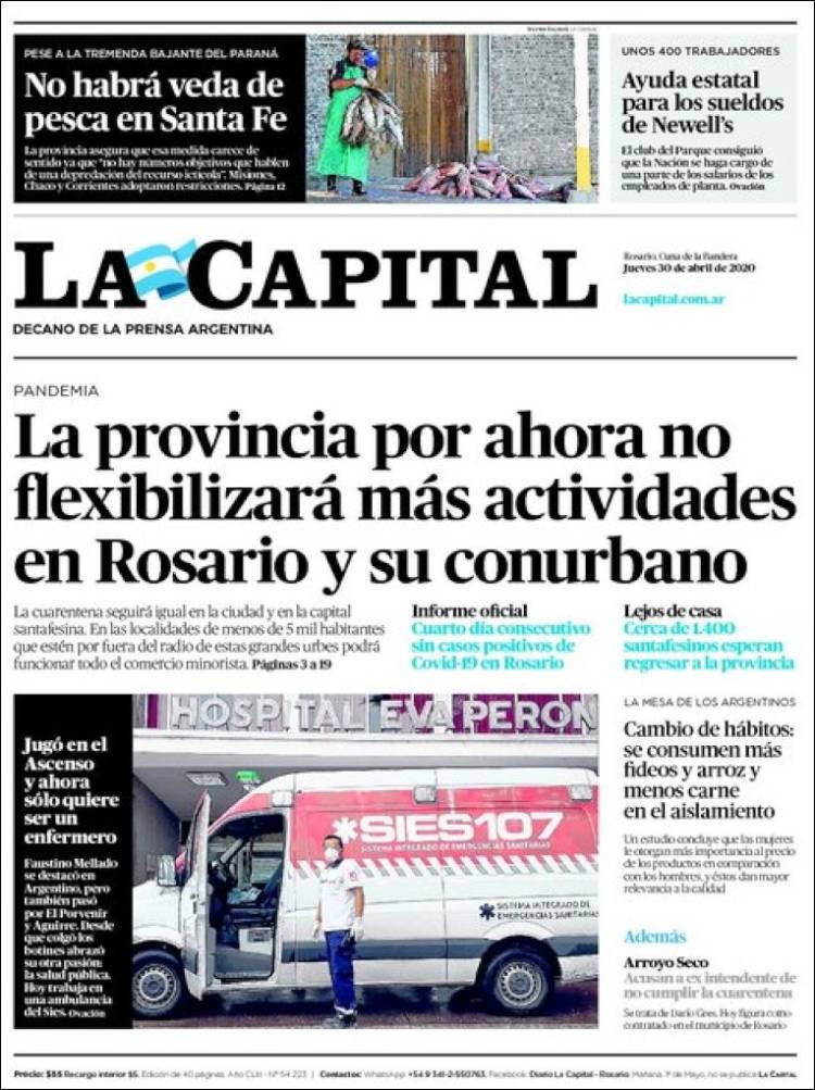 Portada de La Capital - Rosario (Argentina)