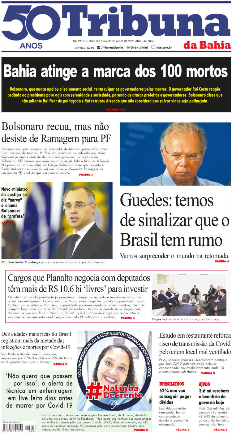 Portada de Tribuna da Bahia (Brasil)