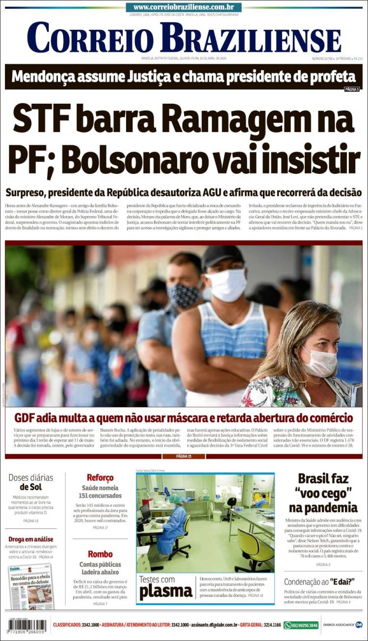 Portada de Correio Braziliense (Brasil)