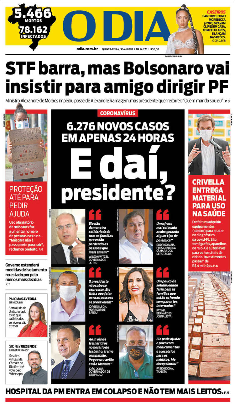 Portada de O Dia (Brasil)