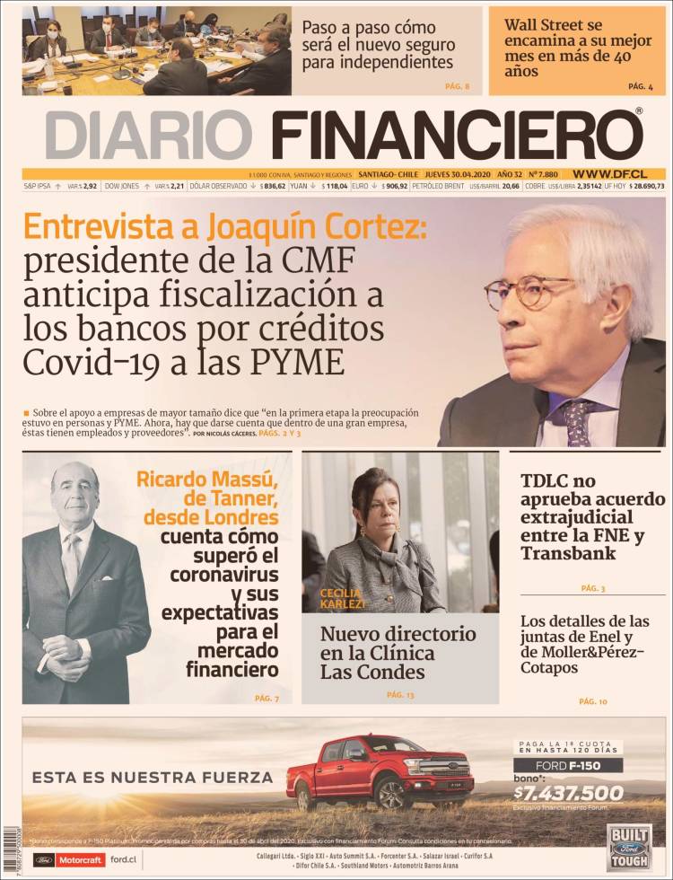Portada de Diario Financiero (Chile)