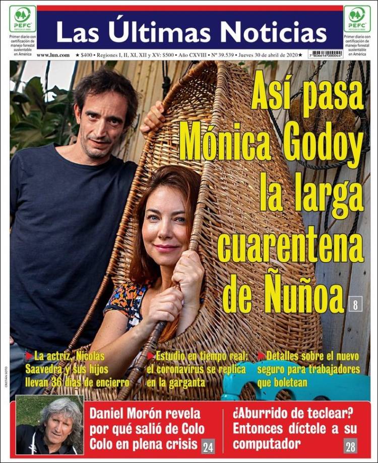 Portada de Las Últimas Noticias (Chile)