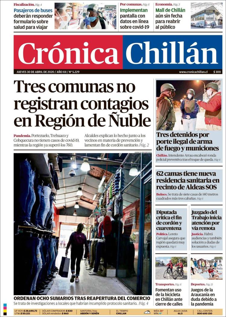 Portada de Crónica Chillán (Chile)