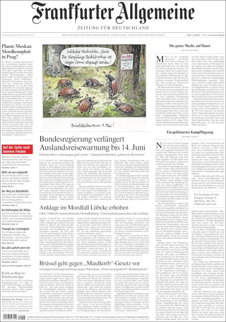 Portada de Frankfurter Allgemeine (Alemania)